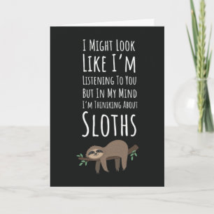 Funny Cute Sloths Lover Cards Animals Humour
