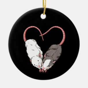Funny Cute Small Rodent Pet Happy Heart Love Rat L Ceramic Ornament