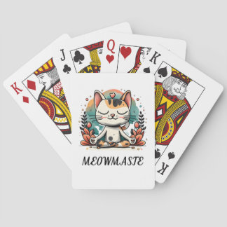 Funny Cute Spiritual Cat Meditating "MEOWMASTE" Playing Cards