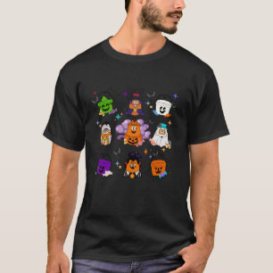 Funny Cute Spooky Chicken Nuggets Monsters Pumpkin T-Shirt