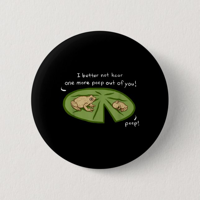 Funny Cute Spring Peeper Frogs Lilly Pad Pond 6 Cm Round Badge (Front)