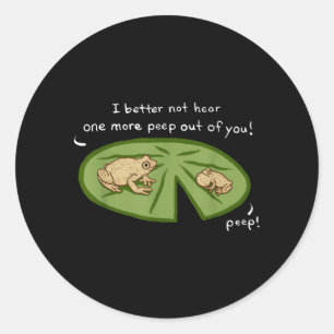 Funny Cute Spring Peeper Frogs Lilly Pad Pond Classic Round Sticker