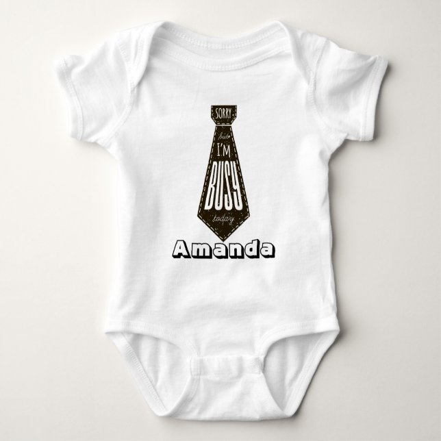 Funny Cute Suit Tie Baby Baby Bodysuit (Front)