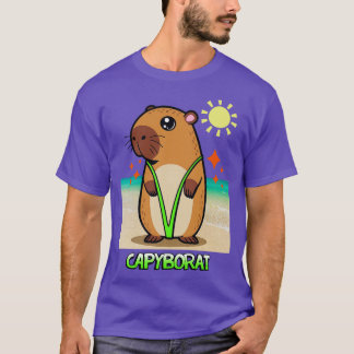 Funny Cute Summer Beach Kawaii Capybara toon T-Shirt