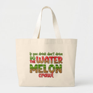 Funny Cute Summer Watermelon Quote Large Tote Bag