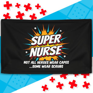 Funny Cute Superhero Super Nurse Appreciation Banner