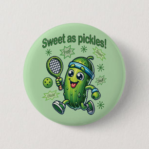 Funny Cute Sweet as Pickles Pickleball 6 Cm Round Badge