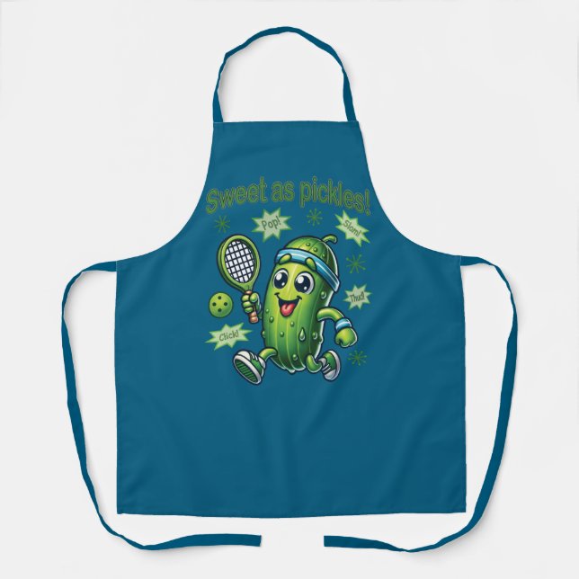 Funny Cute Sweet as Pickles Pickleball Apron (Front)