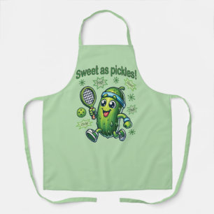 Funny Cute Sweet as Pickles Pickleball Apron