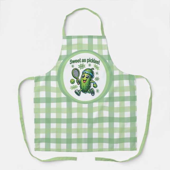 Funny Cute Sweet as Pickles Pickleball Apron (Front)