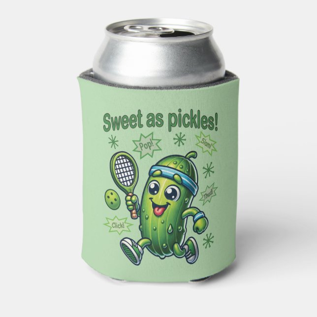 Funny Cute Sweet as Pickles Pickleball Can Cooler (Can Back)
