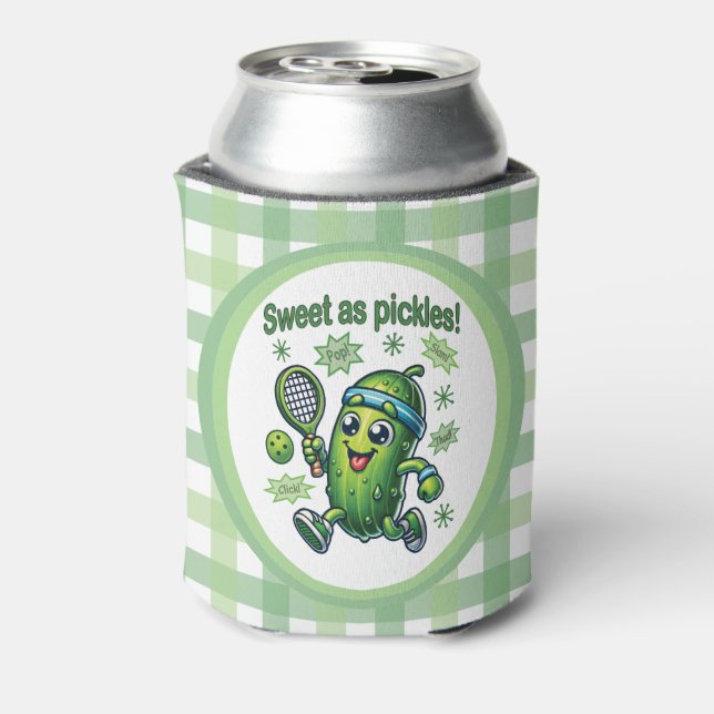 Funny Cute Sweet as Pickles Pickleball Can Cooler (Can Back)
