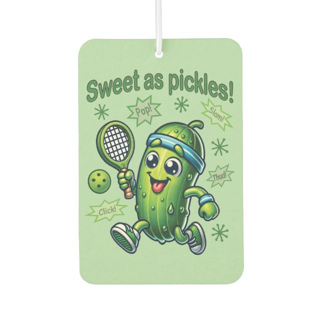 Funny Cute Sweet as Pickles Pickleball Car Air Freshener (Front)