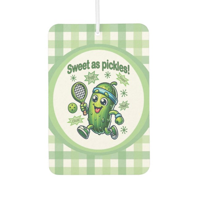 Funny Cute Sweet as Pickles Pickleball Car Air Freshener (Front)