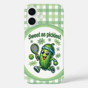 Funny Cute Sweet as Pickles Pickleball iPhone 16 Case