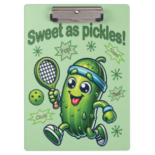 Funny Cute Sweet as Pickles Pickleball Clipboard