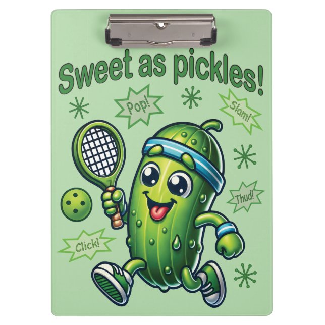 Funny Cute Sweet as Pickles Pickleball Clipboard (Front)