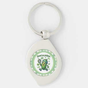 Funny Cute Sweet as Pickles Pickleball Key Ring