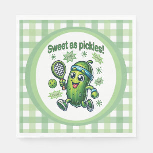 Funny Cute Sweet as Pickles Pickleball Napkin