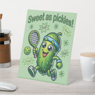 Funny Cute Sweet as Pickles Pickleball Pedestal Sign