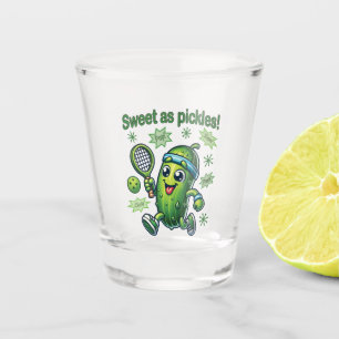 Funny Cute Sweet as Pickles Pickleball Shot Glass