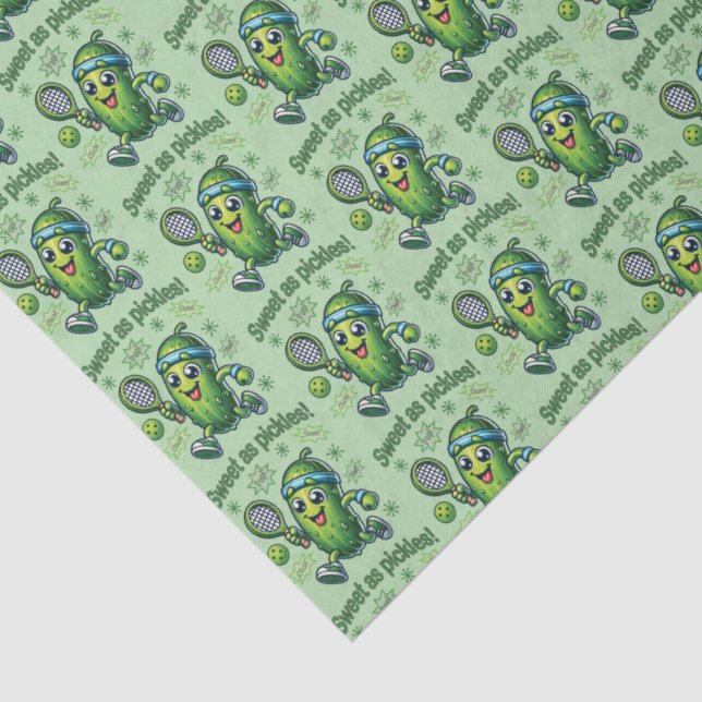 Funny Cute Sweet as Pickles Pickleball Tissue Paper (Detail)