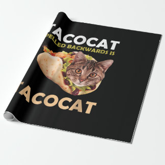 Funny Cute Tacocat Taco Cat Spelled Backward Wrapping Paper