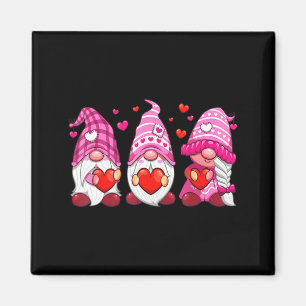 Funny Cute Three Gnomies Nk Hearts Matching Vale  Magnet