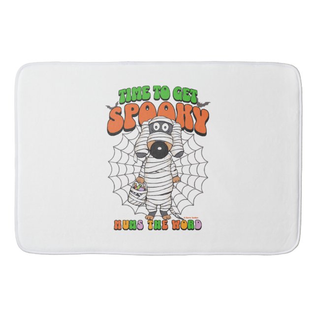 Funny Cute Time to get Spooky Mummy Bath Mat (Front)
