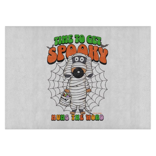 Funny Cute Time to get Spooky Mummy Cutting Board (Front)