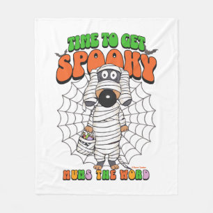 Funny Cute Time to get Spooky Mummy Fleece Blanket