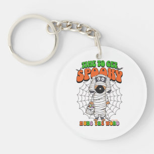Funny Cute Time to get Spooky Mummy Key Ring