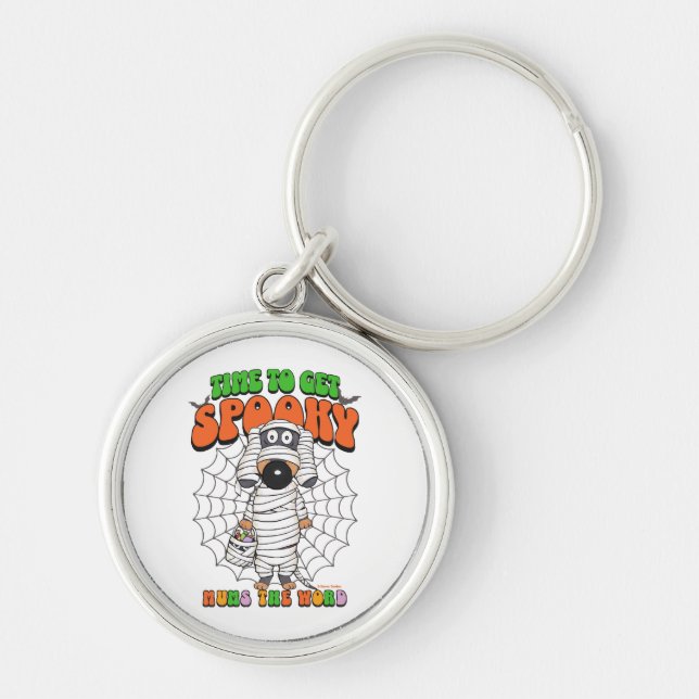 Funny Cute Time to get Spooky Mummy Key Ring (Front)
