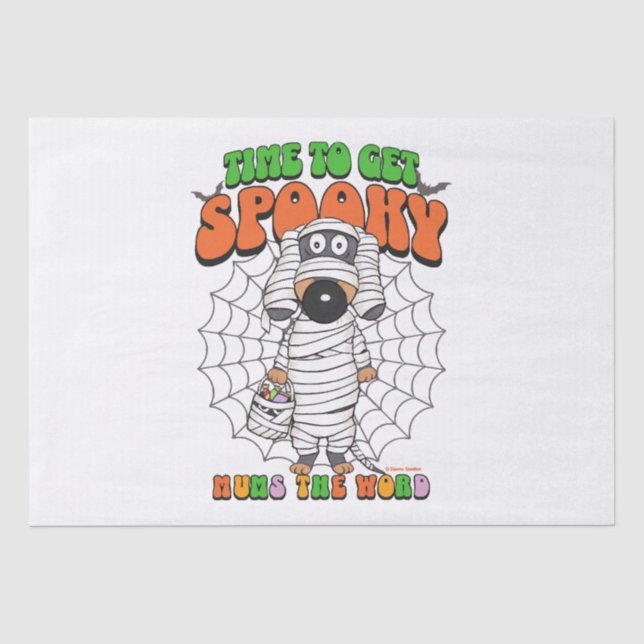 Funny Cute Time to get Spooky Mummy Tissue Paper (Front)