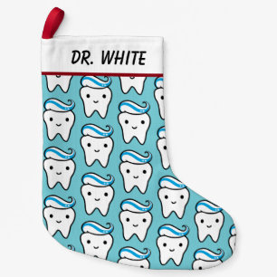 Funny Cute Tooth with Toothpaste Pattern Custom Small Christmas Stocking