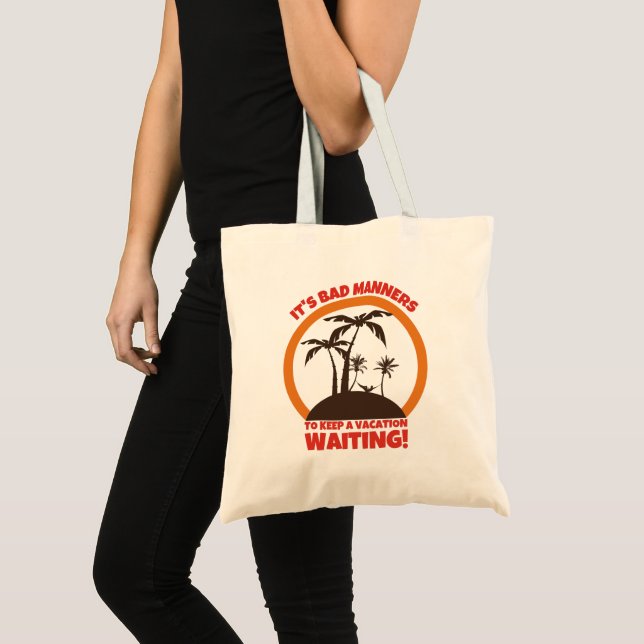 Funny Cute Traveller Backpacker  Tote Bag (Front (Product))