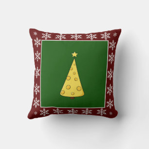 Funny Cute Trendy Stylish Cheese Christmas Tree Cushion