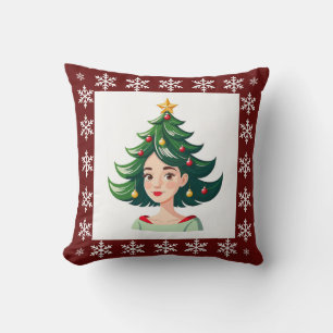 Funny Cute Trendy Stylish Elegant Christmas Tree Cushion