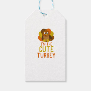 Funny Cute Turkey Family Matching Thanksgiving Gift Tags