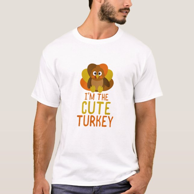 Funny Cute Turkey Family Matching Thanksgiving  T-Shirt (Front)