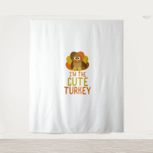 Funny Cute Turkey Family Matching Thanksgiving  Tapestry