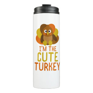 Funny Cute Turkey Family Matching Thanksgiving Thermal Tumbler