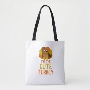 Funny Cute Turkey Family Matching Thanksgiving  Tote Bag