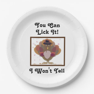 Funny Cute Turkey Thanksgiving Fall Holiday  Paper Plate