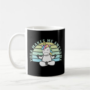 Funny cute unicorn doing yoga. funny yoga poses coffee mug