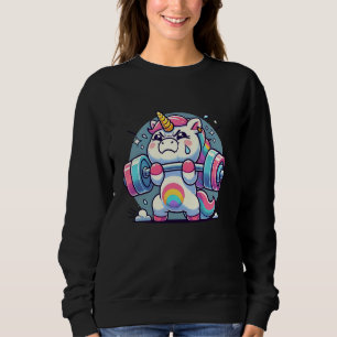 Funny Cute Unicorn Workout Gym Fitness Unicorn wor Sweatshirt