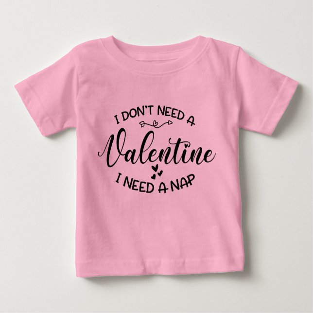 Funny Cute Valentine Baby Unisex Pink Baby T-Shirt (Front)