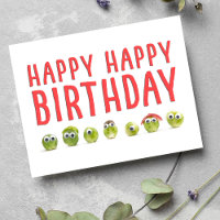 Funny cute vegetable custom birthday card