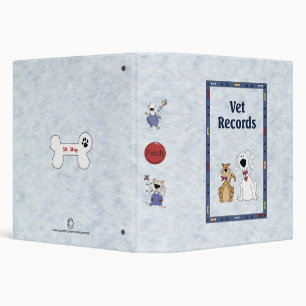 Funny Cute Veterinarian Records File 3 Ring Binder