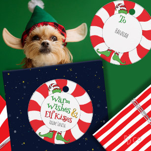 Funny Cute Warm Wishes & Elf Kisses Favour Tags